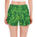 Irish Clover St. Patrick's Day Print Women's Split Running Shorts
