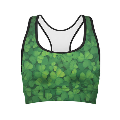 Irish Clover St. Patrick's Day Print Women's Sports Bra