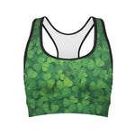 Irish Clover St. Patrick's Day Print Women's Sports Bra