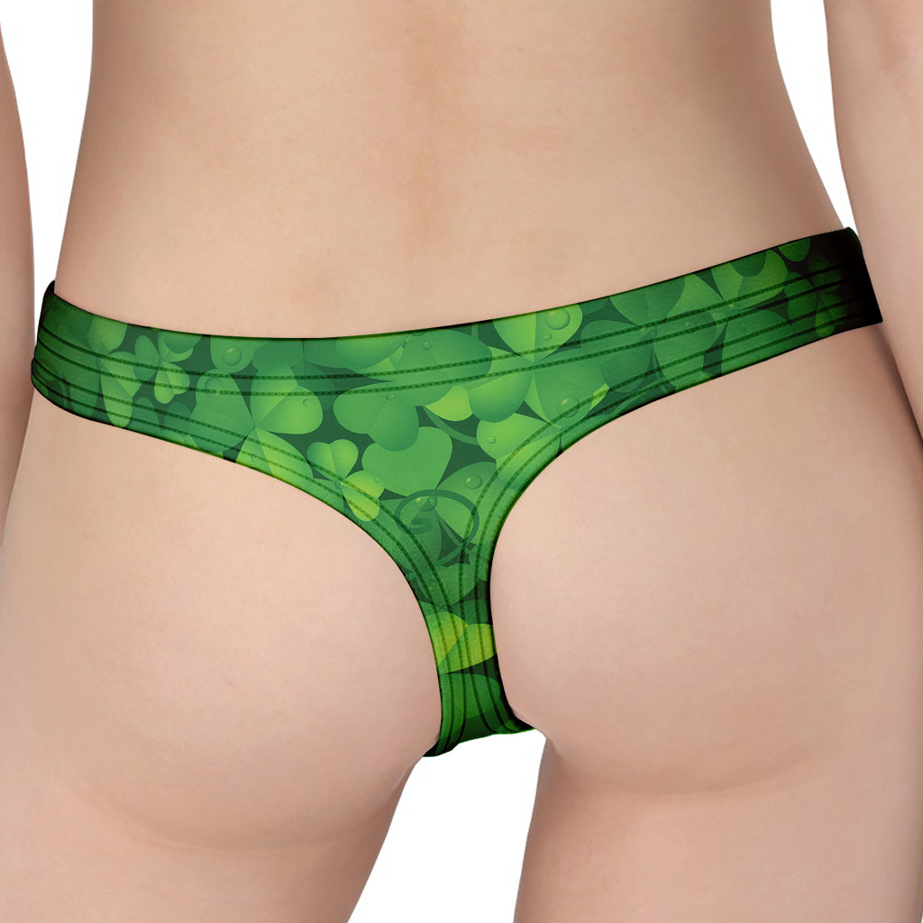 Irish Clover St. Patrick's Day Print Women's Thong