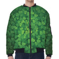 Irish Clover St. Patrick's Day Print Zip Sleeve Bomber Jacket
