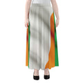 Irish Flag Print Chiffon Maxi Skirt