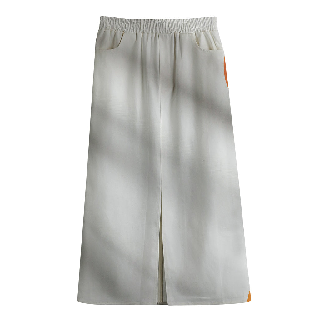 Irish Flag Print Cotton Front Slit Maxi Skirt