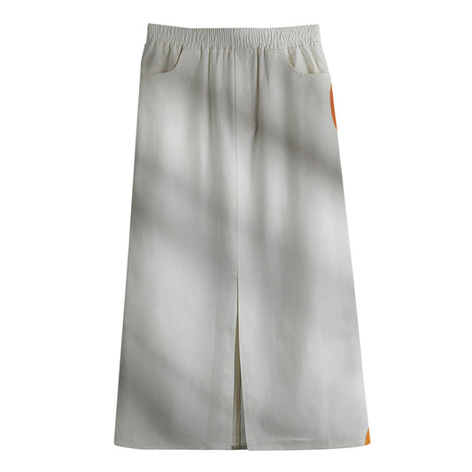 Irish Flag Print Cotton Front Slit Maxi Skirt