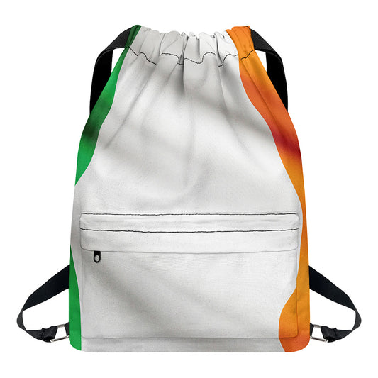 Irish Flag Print Drawstring Backpack