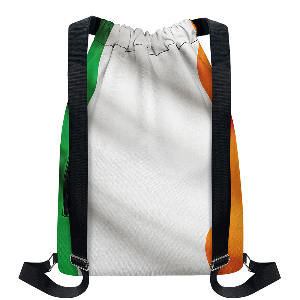 Irish Flag Print Drawstring Backpack