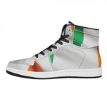 Irish Flag Print High Top Leather Sneakers