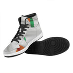 Irish Flag Print High Top Leather Sneakers