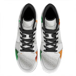 Irish Flag Print High Top Leather Sneakers