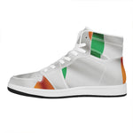 Irish Flag Print High Top Leather Sneakers