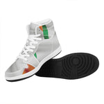 Irish Flag Print High Top Leather Sneakers