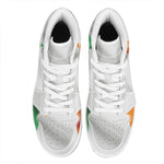 Irish Flag Print High Top Leather Sneakers