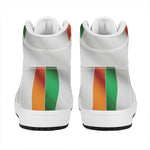Irish Flag Print High Top Leather Sneakers