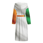 Irish Flag Print Hooded Bathrobe