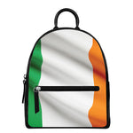 Irish Flag Print Leather Backpack