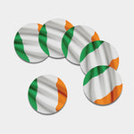 Irish Flag Print Leather Coaster Set