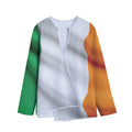 Irish Flag Print Long Sleeve Short Coat