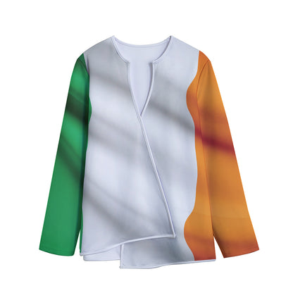 Irish Flag Print Long Sleeve Short Coat