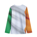 Irish Flag Print Long Sleeve Short Coat