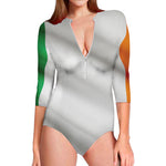 Irish Flag Print Long Sleeve Swimsuit