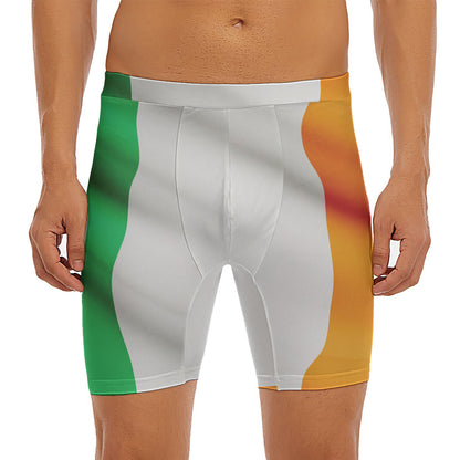 Irish Flag Print Men's Long Boxer Briefs