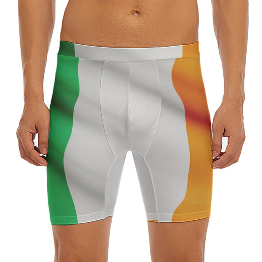 Irish Flag Print Men's Long Boxer Briefs