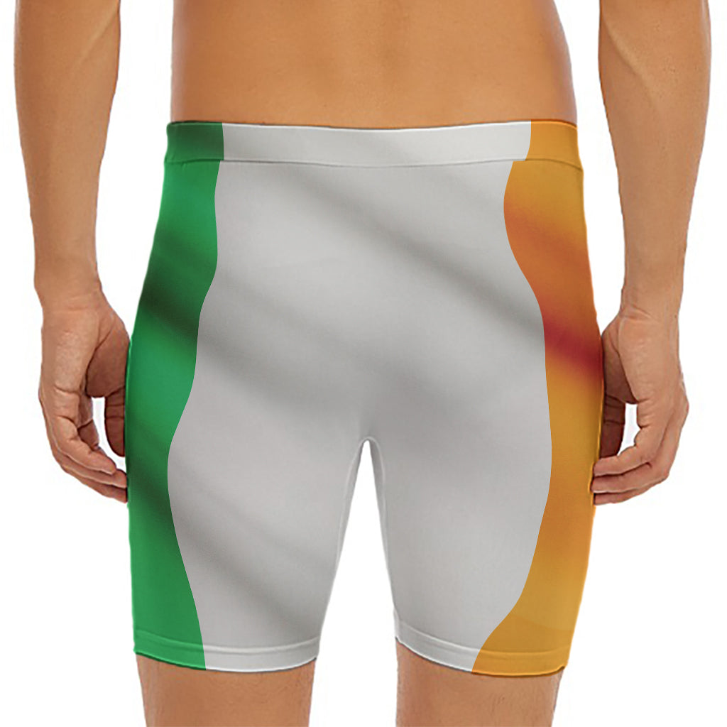 Irish Flag Print Men's Long Boxer Briefs