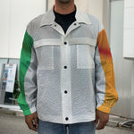 Irish Flag Print Men's Shirt Jacket