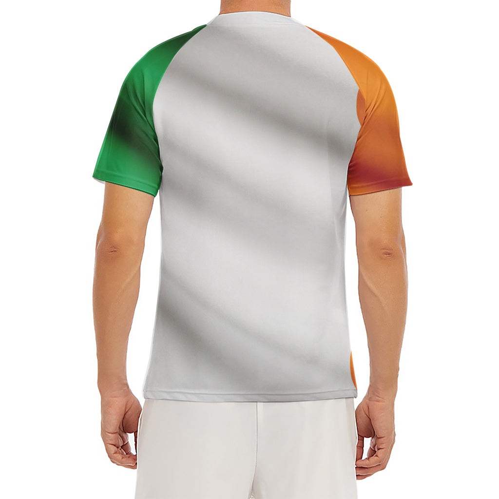 Irish Flag Print Men's Short Sleeve Rash Guard