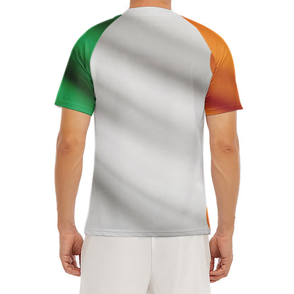 Irish Flag Print Men's Short Sleeve Rash Guard