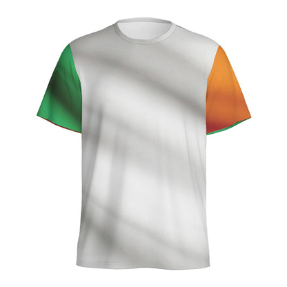 Irish Flag Print Men's Sports T-Shirt