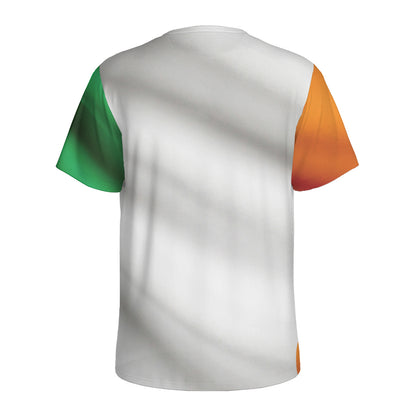 Irish Flag Print Men's Sports T-Shirt