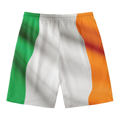 Irish Flag Print Men's Swim Trunks