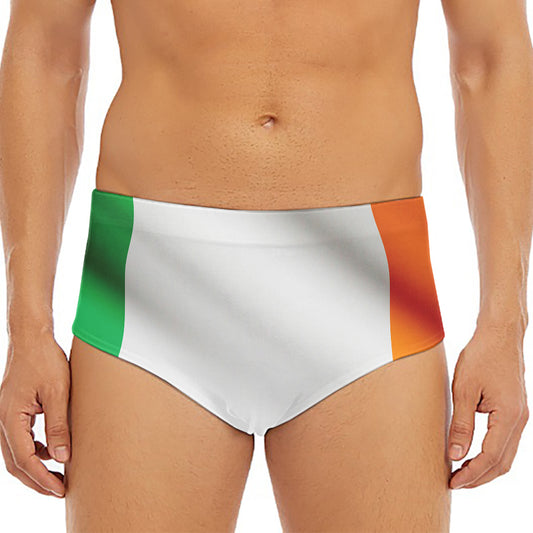 Irish Flag Print Men's Triangle Swim Briefs