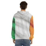 Irish Flag Print Men's Velvet Pullover Hoodie