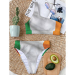Irish Flag Print One Shoulder Bikini Top
