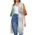Irish Flag Print Open Front Beach Cover Up