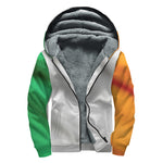 Irish Flag Print Sherpa Lined Zip Up Hoodie