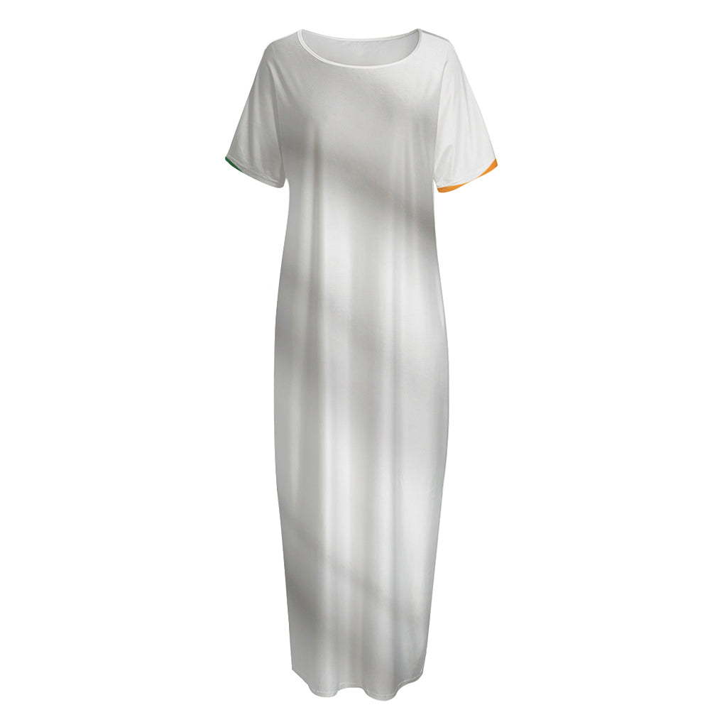 Irish Flag Print Short Sleeve Long Nightdress