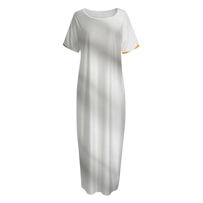 Irish Flag Print Short Sleeve Long Nightdress