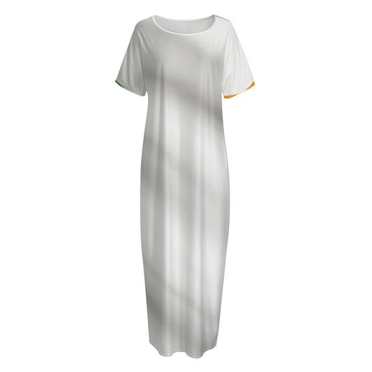 Irish Flag Print Short Sleeve Long Nightdress