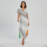 Irish Flag Print Short Sleeve Maxi Dress
