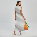 Irish Flag Print Short Sleeve Maxi Dress