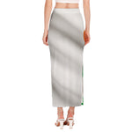 Irish Flag Print Side Slit Maxi Skirt