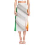 Irish Flag Print Side Slit Midi Skirt