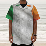 Irish Flag Print Textured Short Sleeve Shirt