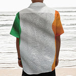 Irish Flag Print Textured Short Sleeve Shirt