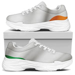 Irish Flag Print White Chunky Shoes