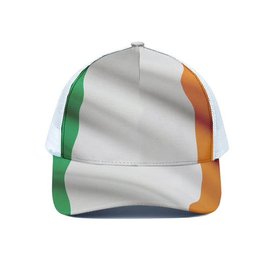 Irish Flag Print White Mesh Trucker Cap