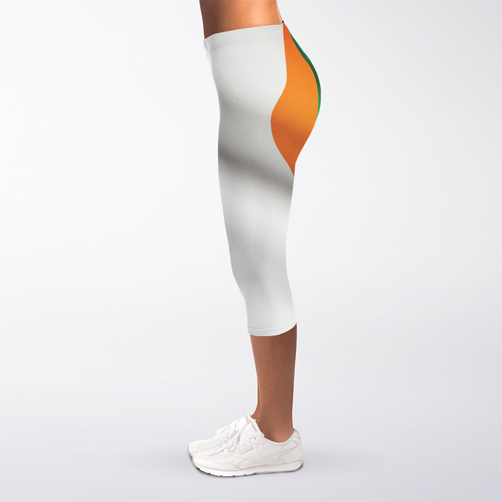 Irish Flag Print Women's Capri Leggings
